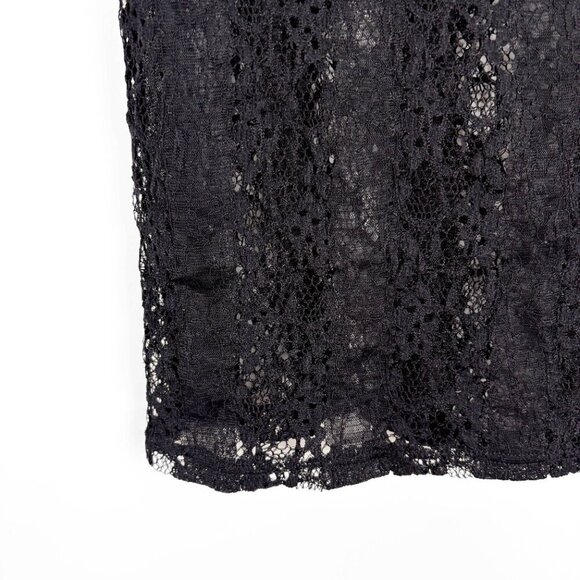 Antistar Womens Small Lace Crochet  Cropped Black T-Shirt Top Festival - Picture 4 of 4